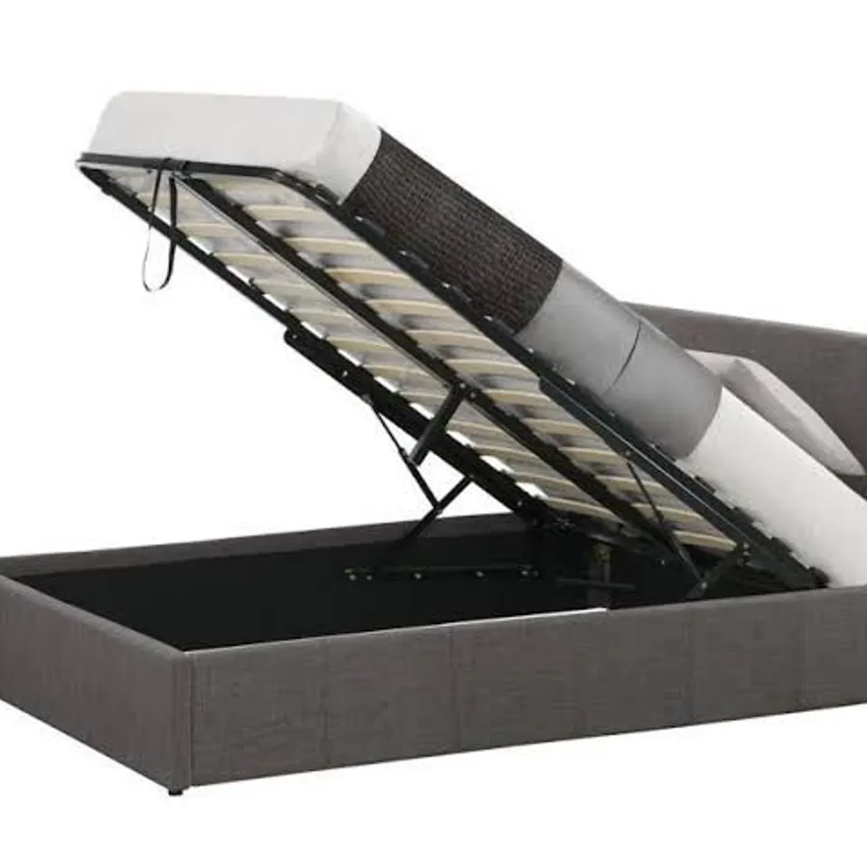 BOXED BERLIN 5FT KING UPHOLSTERED OTTOMAN STORAGE BED (2 BOXES)