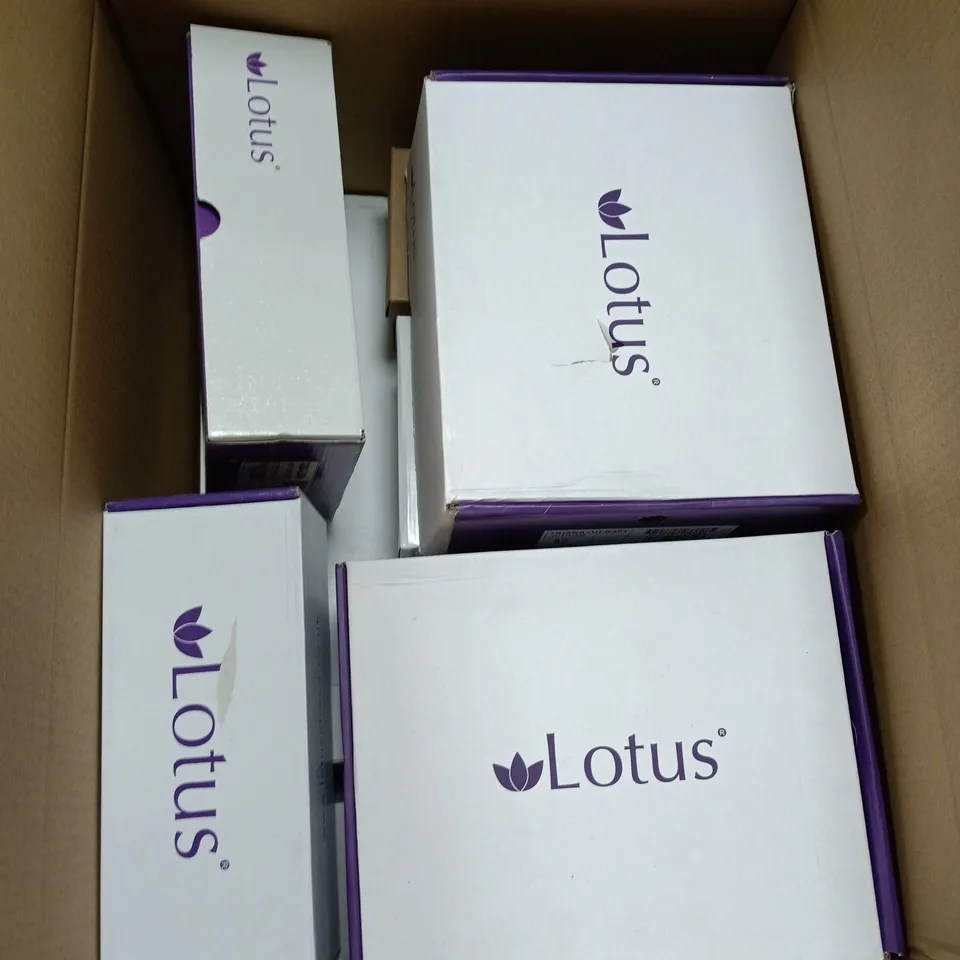 BOX OF APPROXIMATELY 12 PAIRS OF ASSORTED SHOES IN VARIOUS STYLES , SIZES AND COLOURS INCLUDING CUSHION WALK AND LOTUS