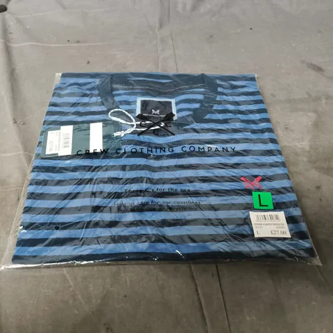 BAGGED CREW CLOTHING COMPANY FEEDER TIPPED TEE - SIZEL