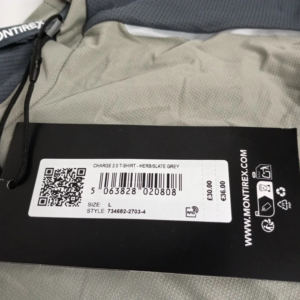 MONTIREX CHARGE 2.0 T-SHIRT – HERB/SLATE GREY, UK SIZE L