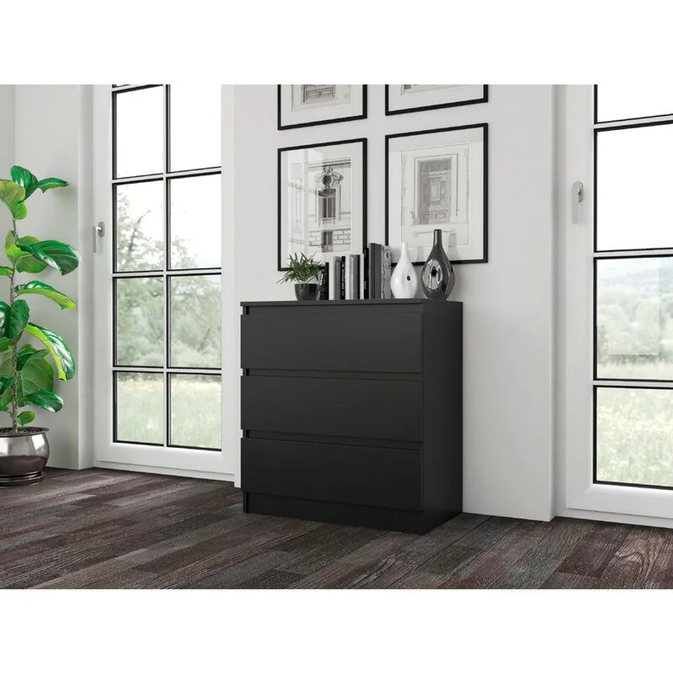 TONYA 3 DRAWER CHEST COLOUR BLACK 