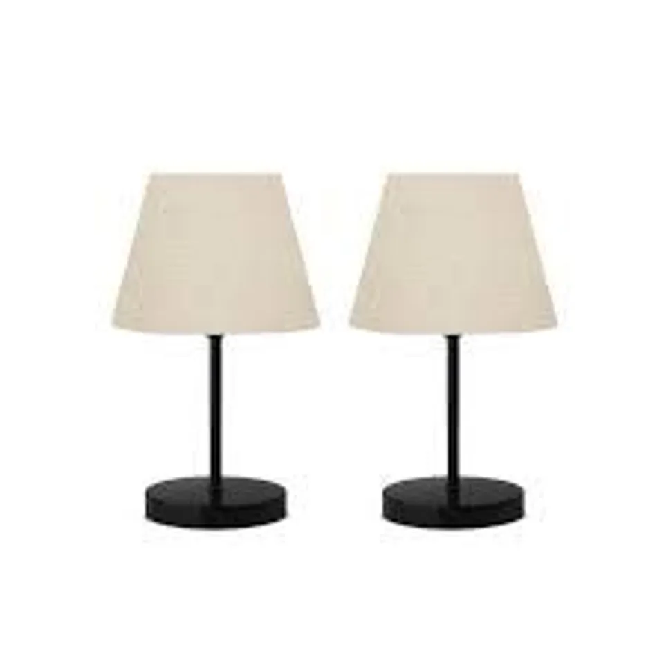 BOXED HERBIE 36CM BLACK TABLE LAMP SET (1 BOX)