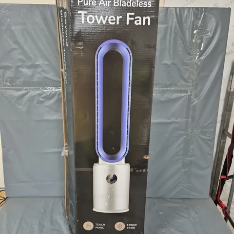 BOXED HOMESMART PURE AIR BLADELESS TOWER FAN IN WHITE/BLUE