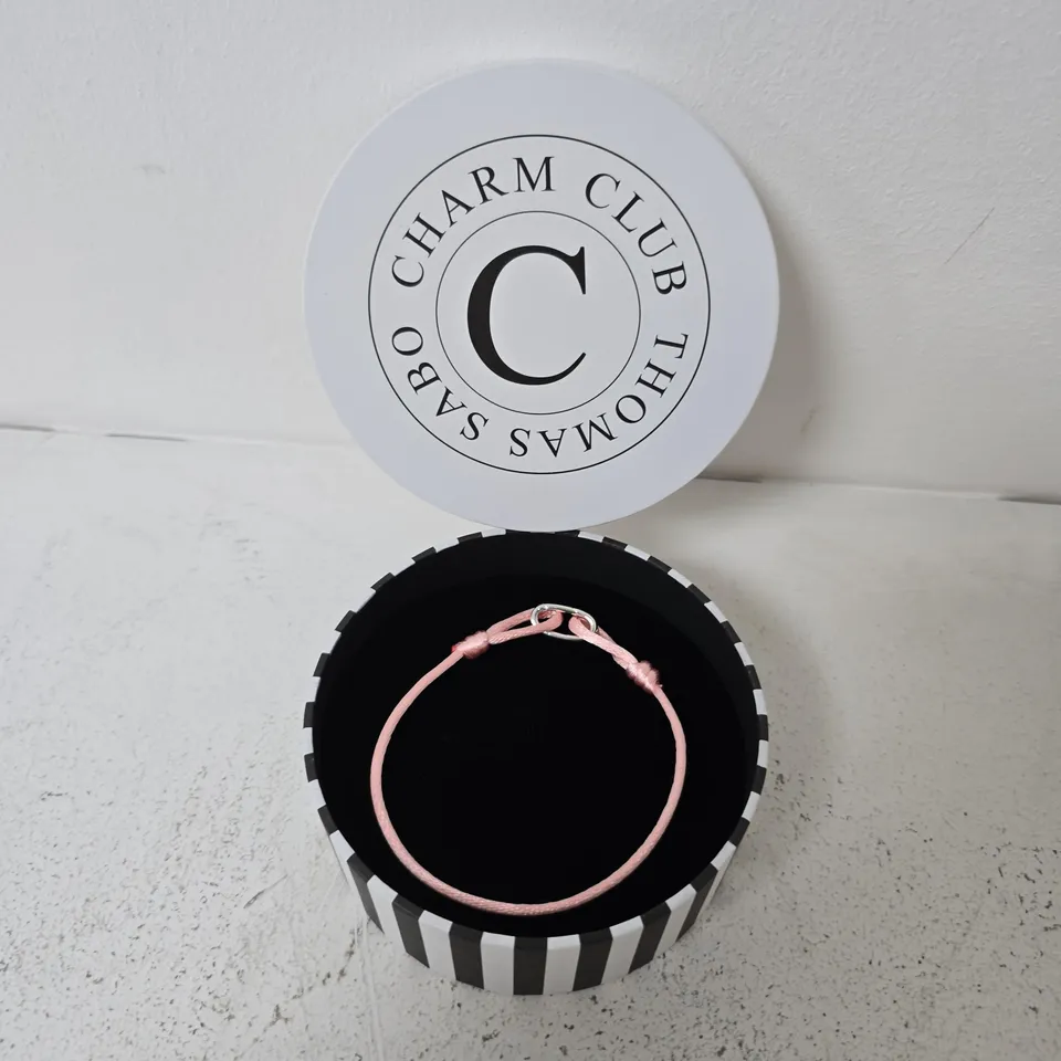 BOXED THOMAS SABO CHARM CLUB CONNECT PINK TEXTILE BRACELET