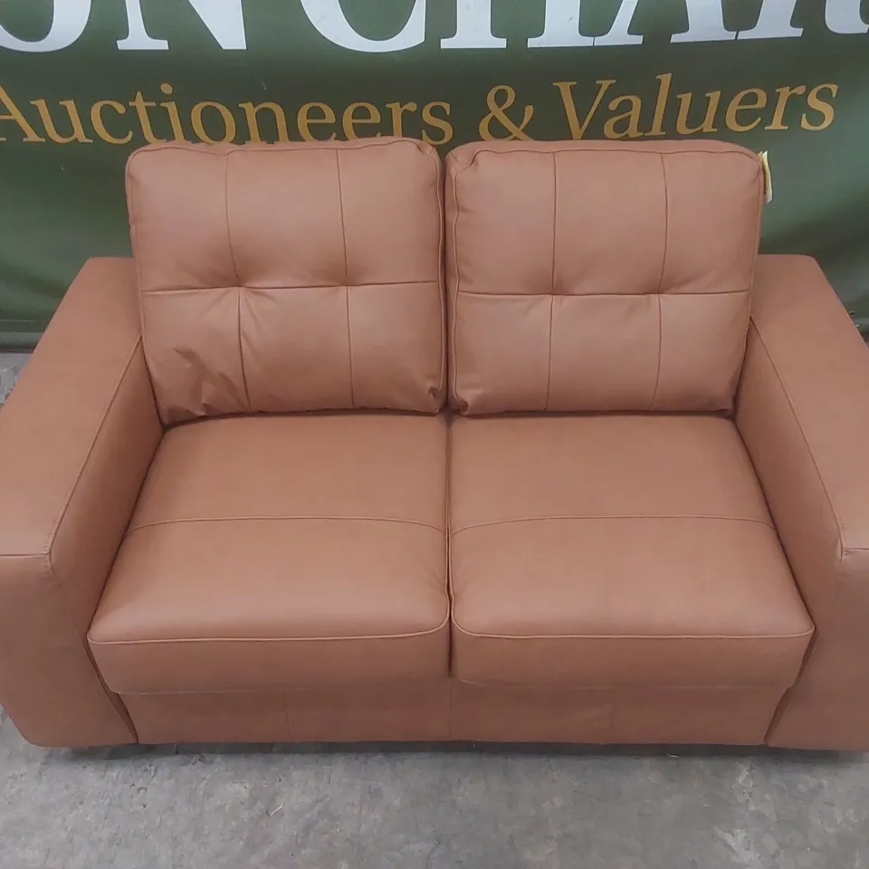 QUALITY DESIGNER MILLER ITALIAN LEATHER 2 SEATER SOFA