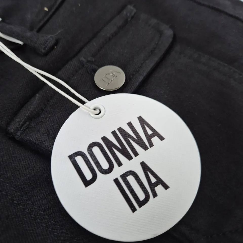 DONNA IDA JEANS – HOPE THE HIGH TOP PATCH POCKET BOOTCUT, BLACKEST, UK 8 (27IN WAIST)