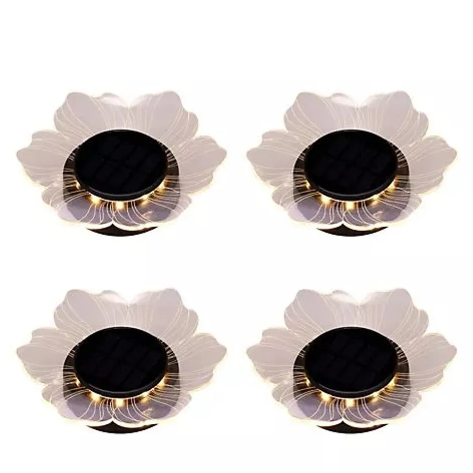 GARDEN REFLECTIONS SET OF 4 SOLAR ACRYLIC FLOWER LIGHTS