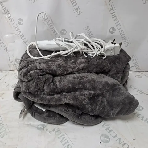BOXED COZEE HOME VELVETSOFT HEATED THROW IN CHARCOAL
