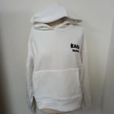 KAIIA OVERSIZED POCKET FRONT HOODIE WHITE UK 10