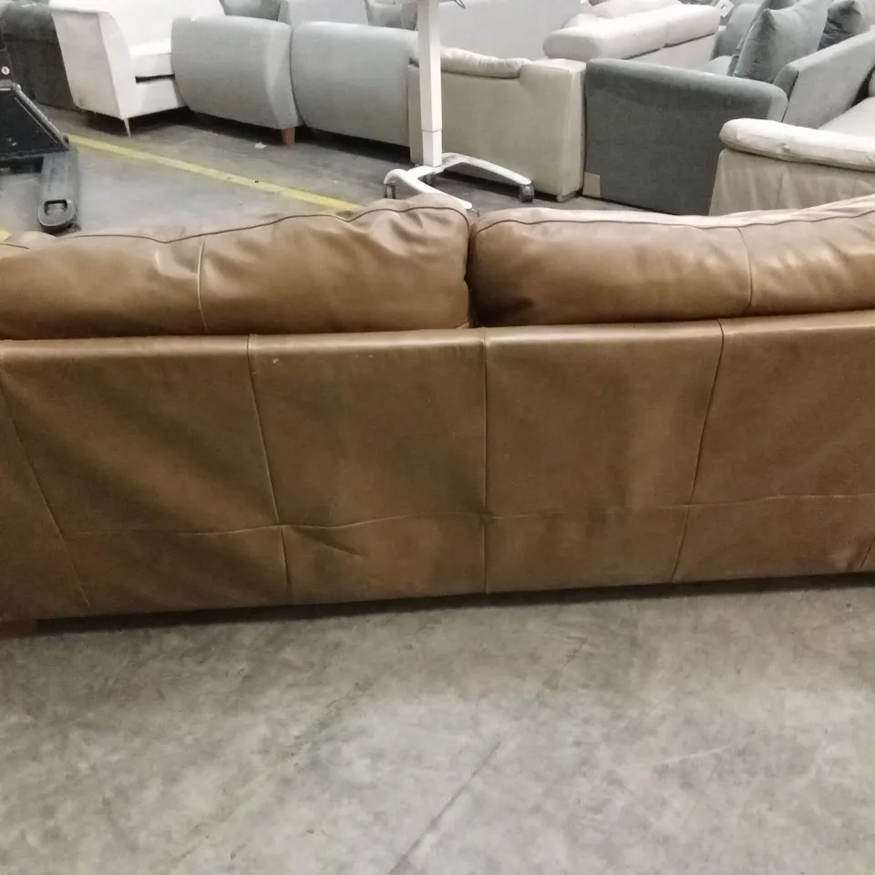 BAILEY 4 SEATER LEATHER SOFA - TAN RRP £949