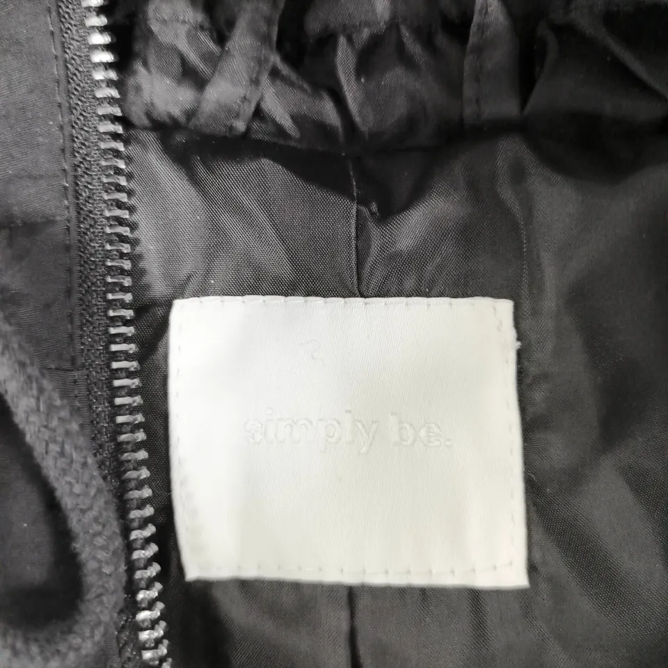 SIMPLY BE WOMEN'S HOODED JACKET – BLACK, UK 18 (US 14, EU 48)