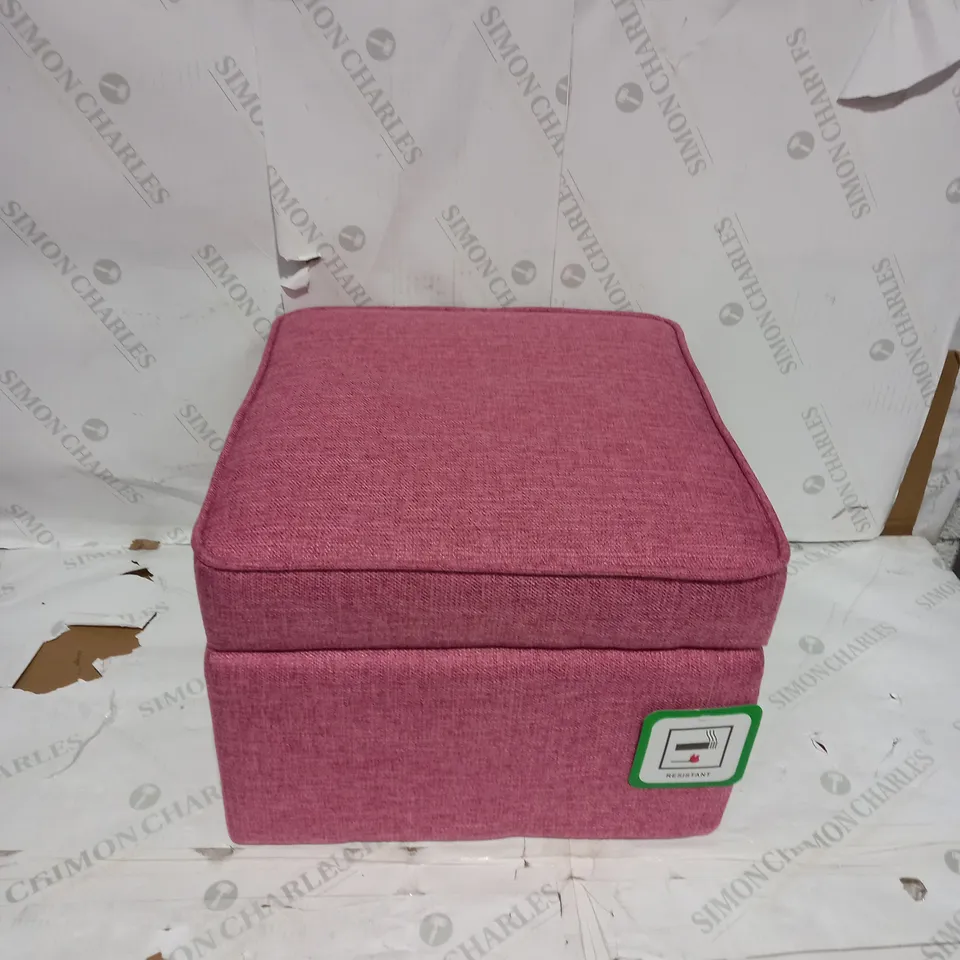 ALISON CORK SQUARE STORAGE STOOL WITH WOODEN LEGS