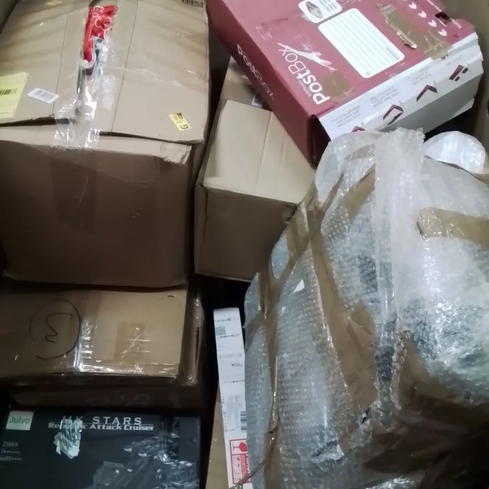 PALLET OF ASSORTED HOUSEHOLD GOODS AND PRODUCTS TO INCLUDE; GOVEE TREE FLOOR LAMPS,STEAM CLEANER,AIR FRYER