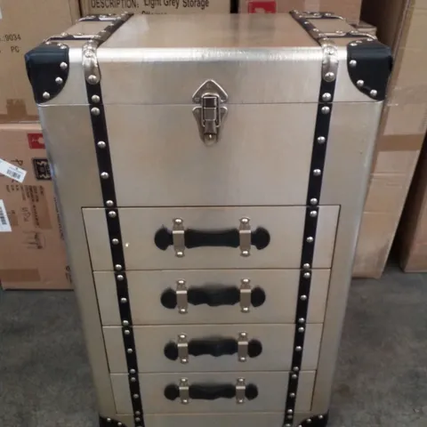 BRAND NEW BOXED HOMESDIRECT365 WOODEN CABINET WITH 4 DRAWERS AND 1 LID