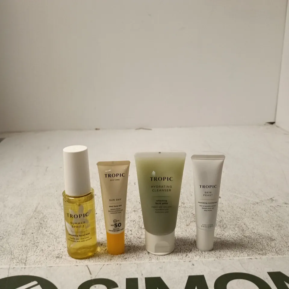 TROPIC SKINCARE TRAVEL SET – 4 MINIATURES WITH FABRIC POUCH