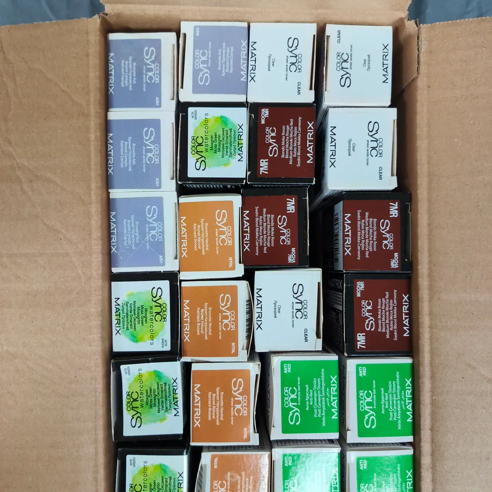 APPROXIMATELY 20 ASSORTED MATRIX SO COLOUR SYNC HAIR COLOURS 