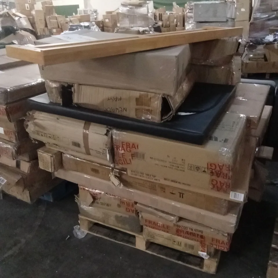 PALLET OF ASSORTED FLATPACK FURNITURE AND FURNITURE PARTS