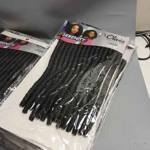 LOT OF APPROX 12 OLIVIA COLLECTION SERENITY BLACK WIGS