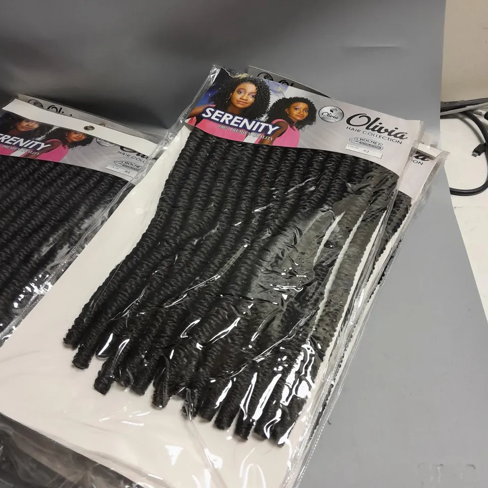 LOT OF APPROX 12 OLIVIA COLLECTION SERENITY BLACK WIGS