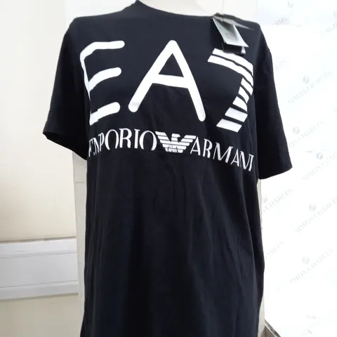 EMPORIO ARMANI CREW NECK T-SHIRT IN BLACK - LARGE