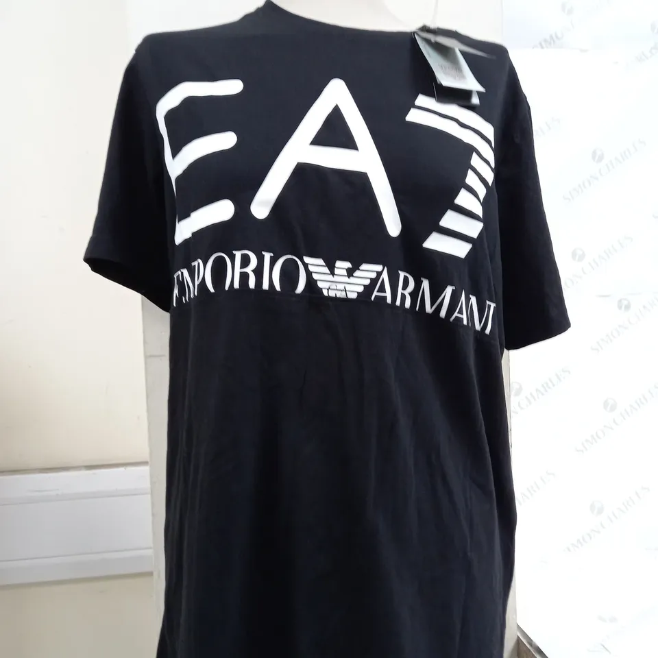 EMPORIO ARMANI CREW NECK T-SHIRT IN BLACK - LARGE