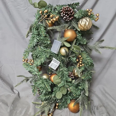 9FT COPPER AND GOLD PRE-LIT GARLAND - COLLECTION ONLY