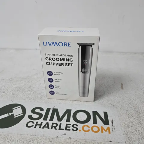 LIVMORE 5-IN-1 RECHARGEABLE GROOMING CLIPPER SET