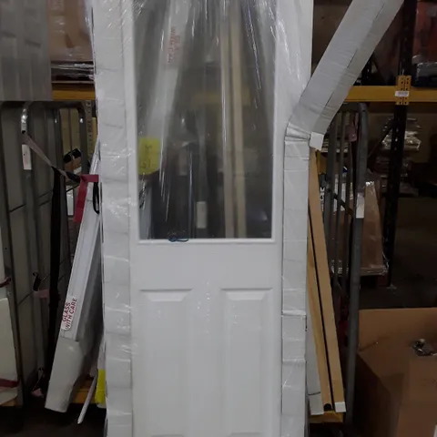 2 PANEL HALF GLAZED WHITE DOOR 2050×740×40MM