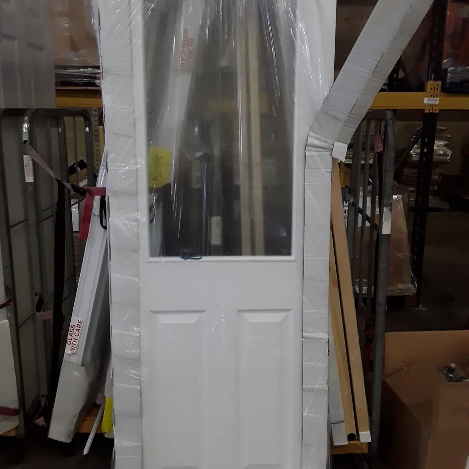 2 PANEL HALF GLAZED WHITE DOOR 2050×740×40MM