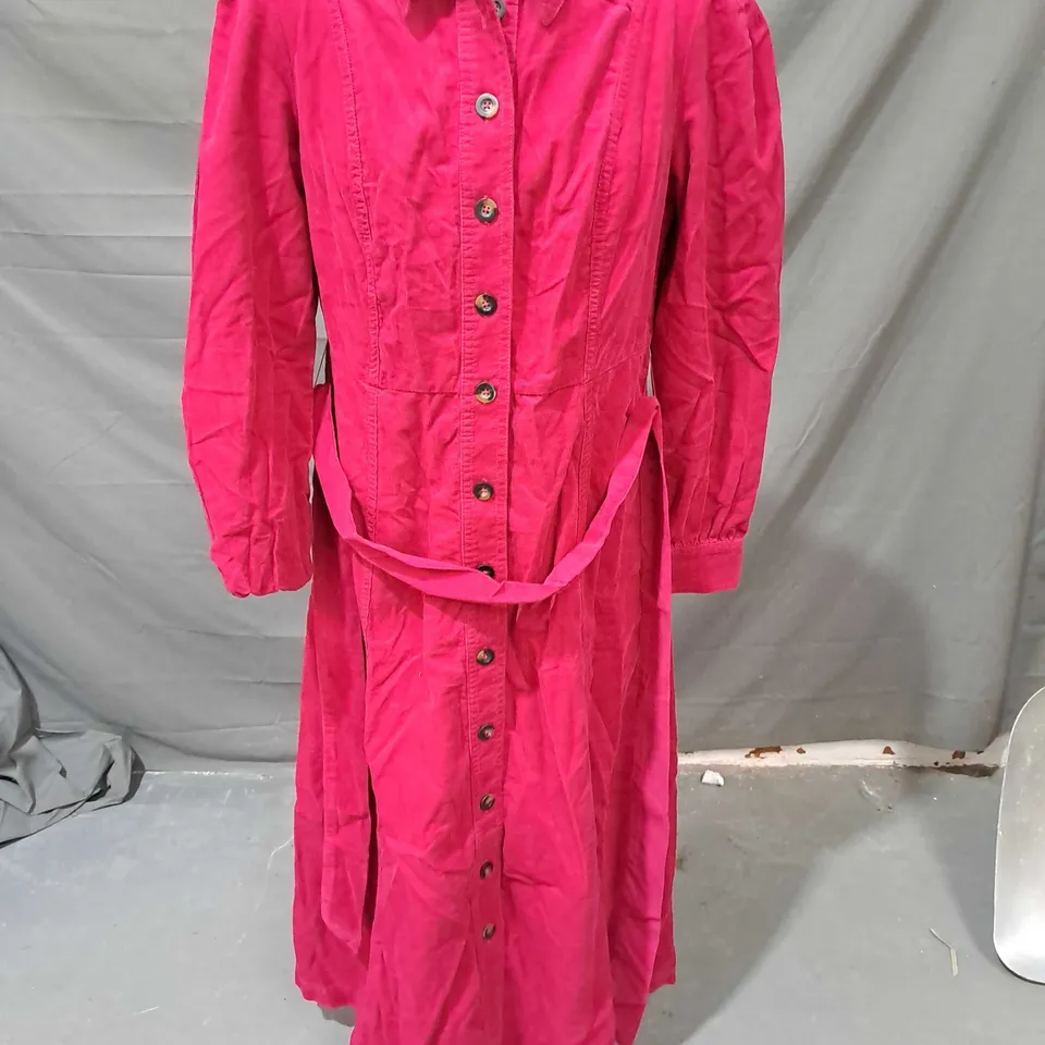 BODEN SHIRT DRESS RASPBERRY SIZE 12