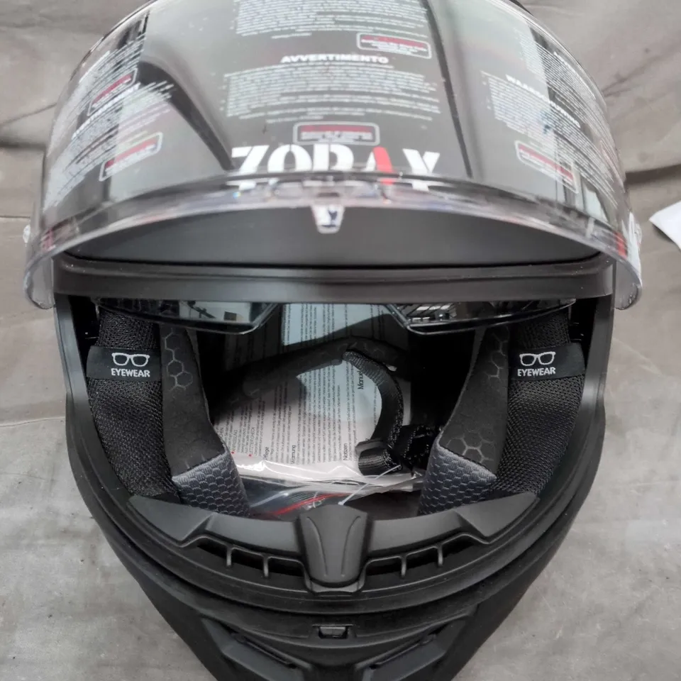 ZORAX BLACK FULL-FACE MOTORCYCLE HELMET WITH CLEAR VISOR 