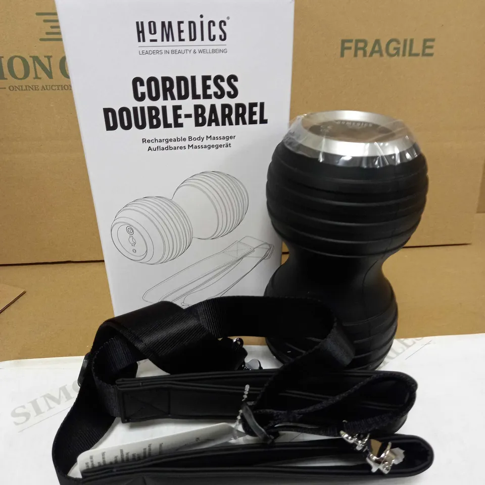 HOMEDICS CORDLESS DOUBLE BARREL RECHARGABLE BODY MASSAGER 