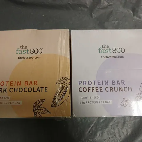 LOT OF 2 12-PACKS OF 45G THE FAST 800 PROTEIN BARS - COFFEE CRUNCH AND DARK CHOC