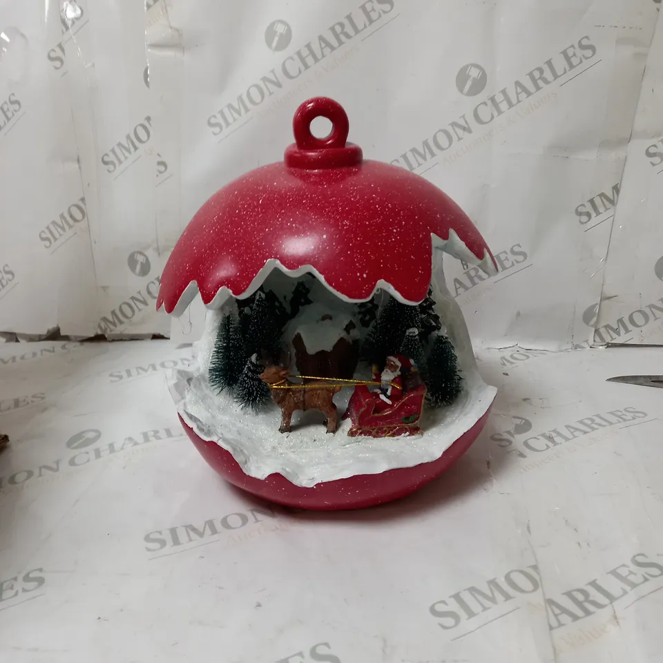 BOXED SANTAS EXPRESS PRE-LIT SPHERE WITH CHRISTMAS CHARACTER SCENE