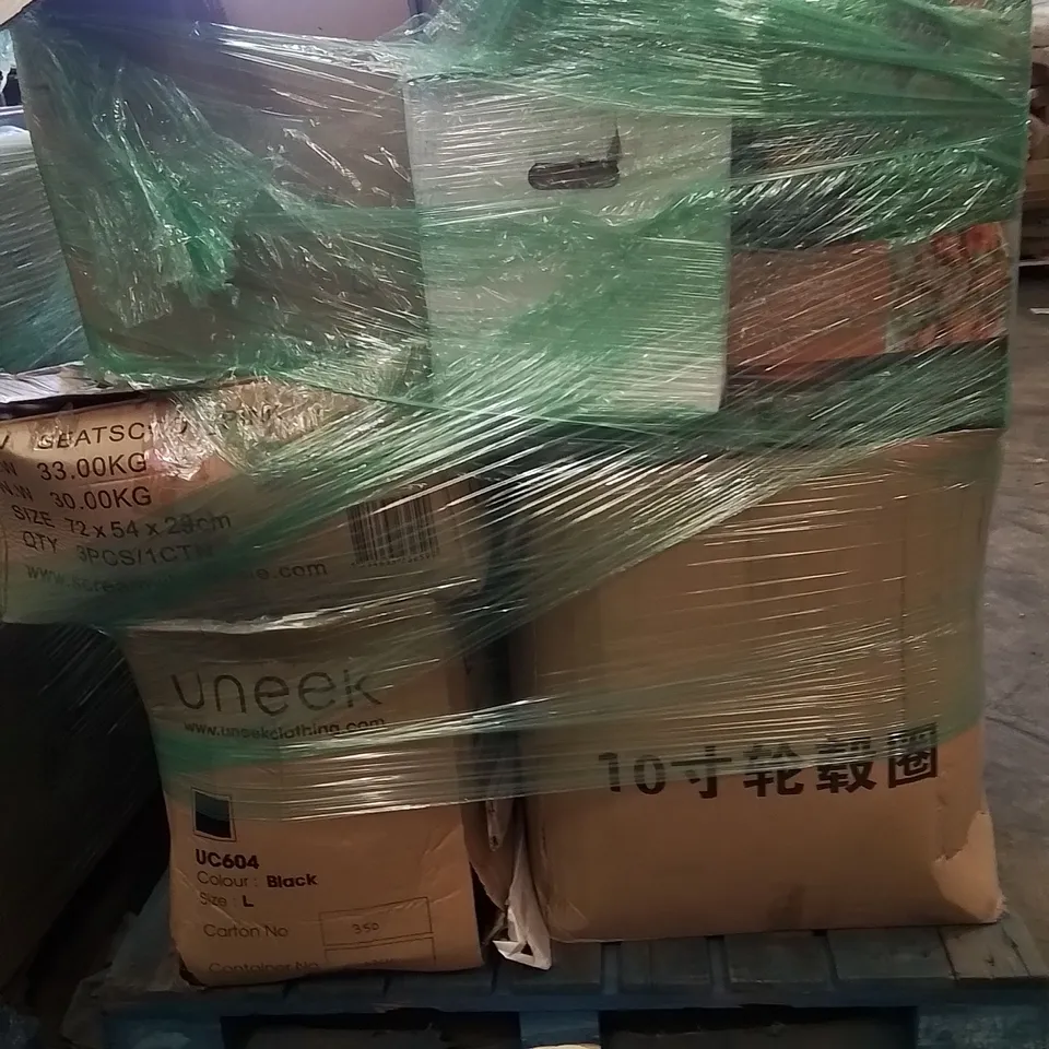 PALLET OF ASSORTED HOUSEHOLD GOODS AND PRODUCTS TO INCLUDE;AIR FRYER,SWIMMING POOL,BABY CARRIER,TRAINING CONES,VACUUM CLEANER 