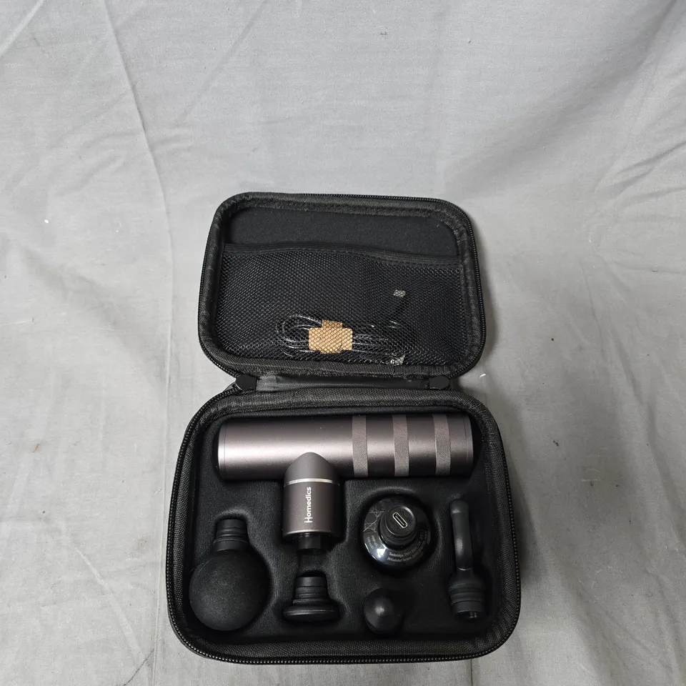 HOMEDICS HANDHELD MASSAGE MASSAGER WITH CASE AND ATTACHMENTS