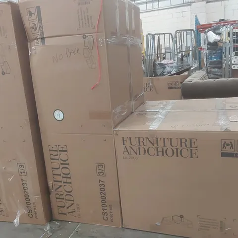 BOXED KANSAS VINTAGE GREY PREMIUM FAUX LEATHER CORNER SOFA PARTS (3 BOXES)