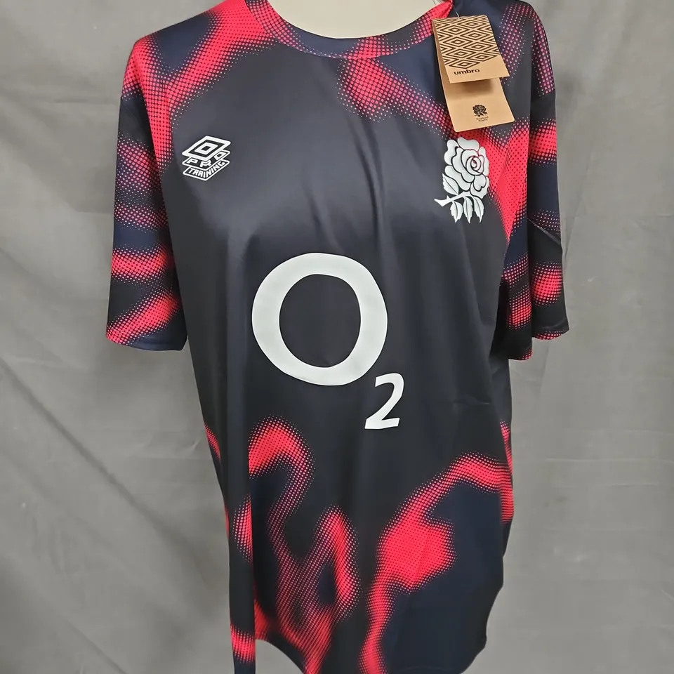 UMBRO ENGLAND WARM UP JERSEY IN RED MULTI SIZE XXL