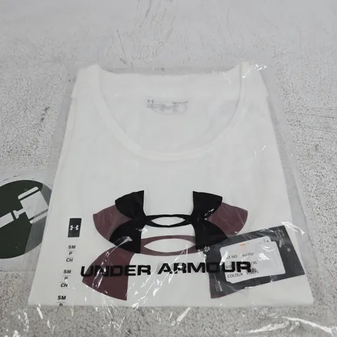 UNDER ARMOUR WHITE T‑SHIRT – SIZE SM - LOOSE FIT