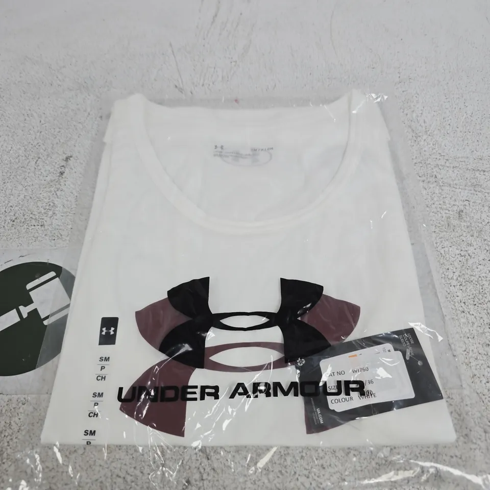 UNDER ARMOUR WHITE T‑SHIRT – SIZE SM - LOOSE FIT