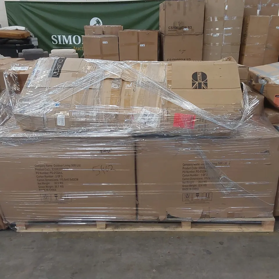 PALLET OF ASSORTED INCOMPLETE PATIO/GARDEN FURNITURE PARTS AND INCOMPLETE SETS