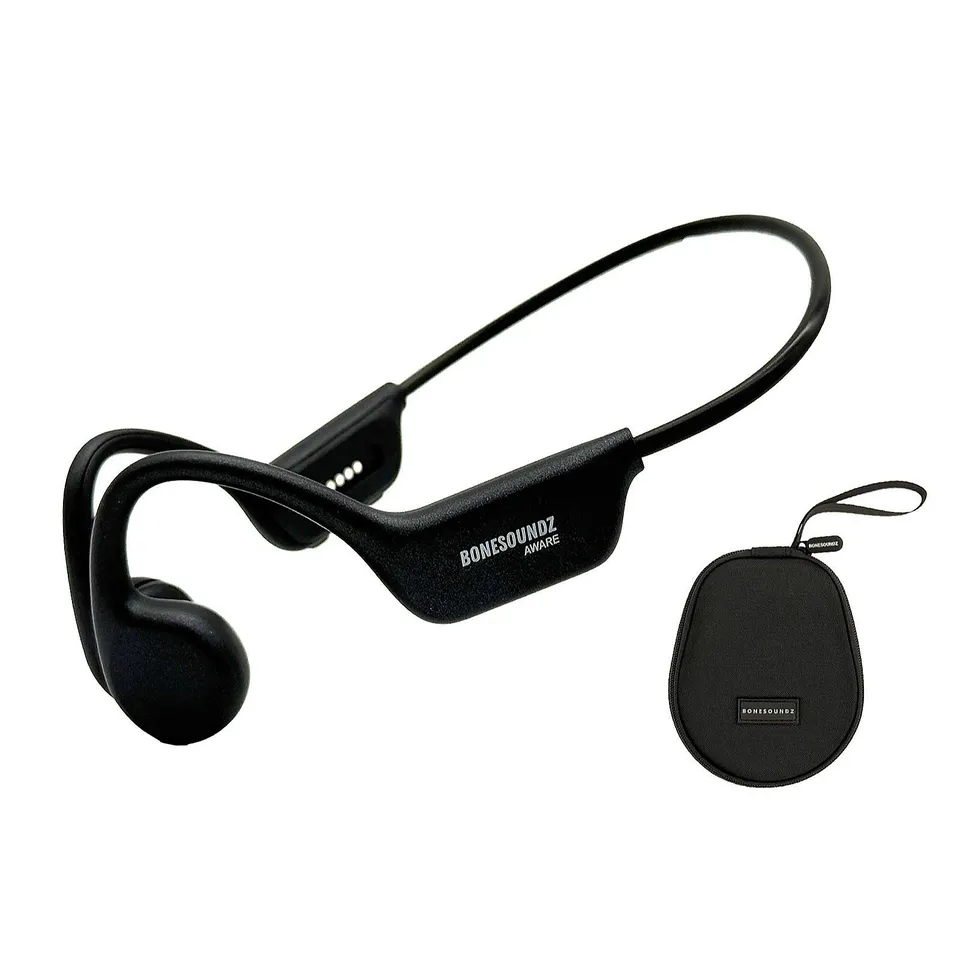 BONESOUNDZ AWARE BONE CONDUCTION HEADPHONES W/ STORAGE & LIGHT UP BAND