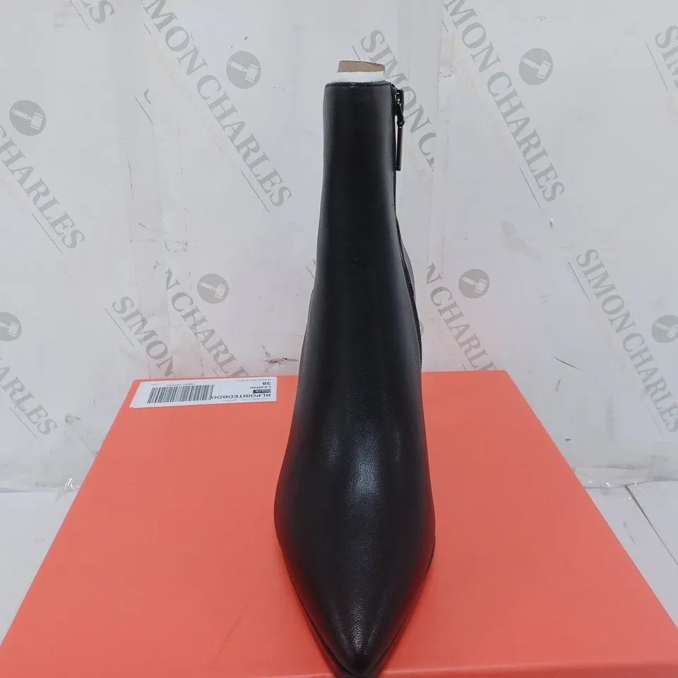 RUTH LANGSFORD PLATFORM LEATHER ANKLE BOOT - BLACK - UK 5