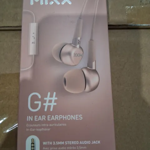 EIGHT PAIRS OF BRAND NEW MIXX G# IN EAR EARPHONES