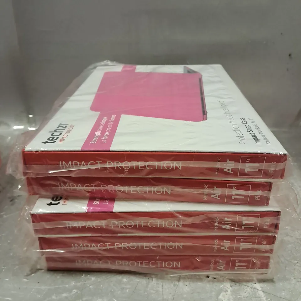 5 X BOXED APPLE MACBOOK AIR 11" TECH21 IMPACT SNAP LAPTOP CASES IN PINK