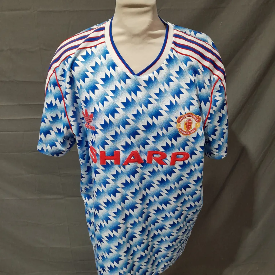 ADIDAS MANCHESTER UNITED FOOTBALL CLUB 1990-1991 AWAY SHIRT - UK XL