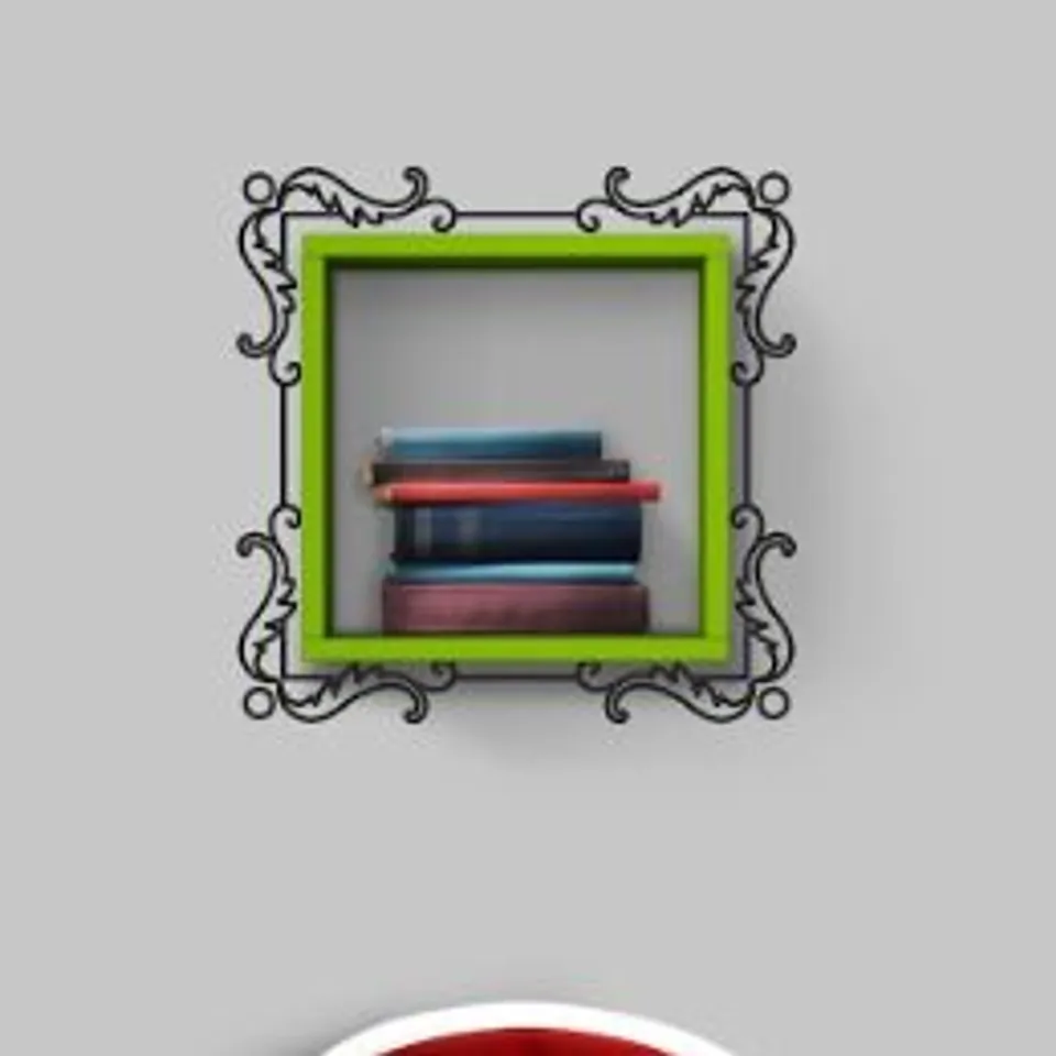 BRAND NEW BOXED GREEN PHOTOFRAME SHELVING UNIT