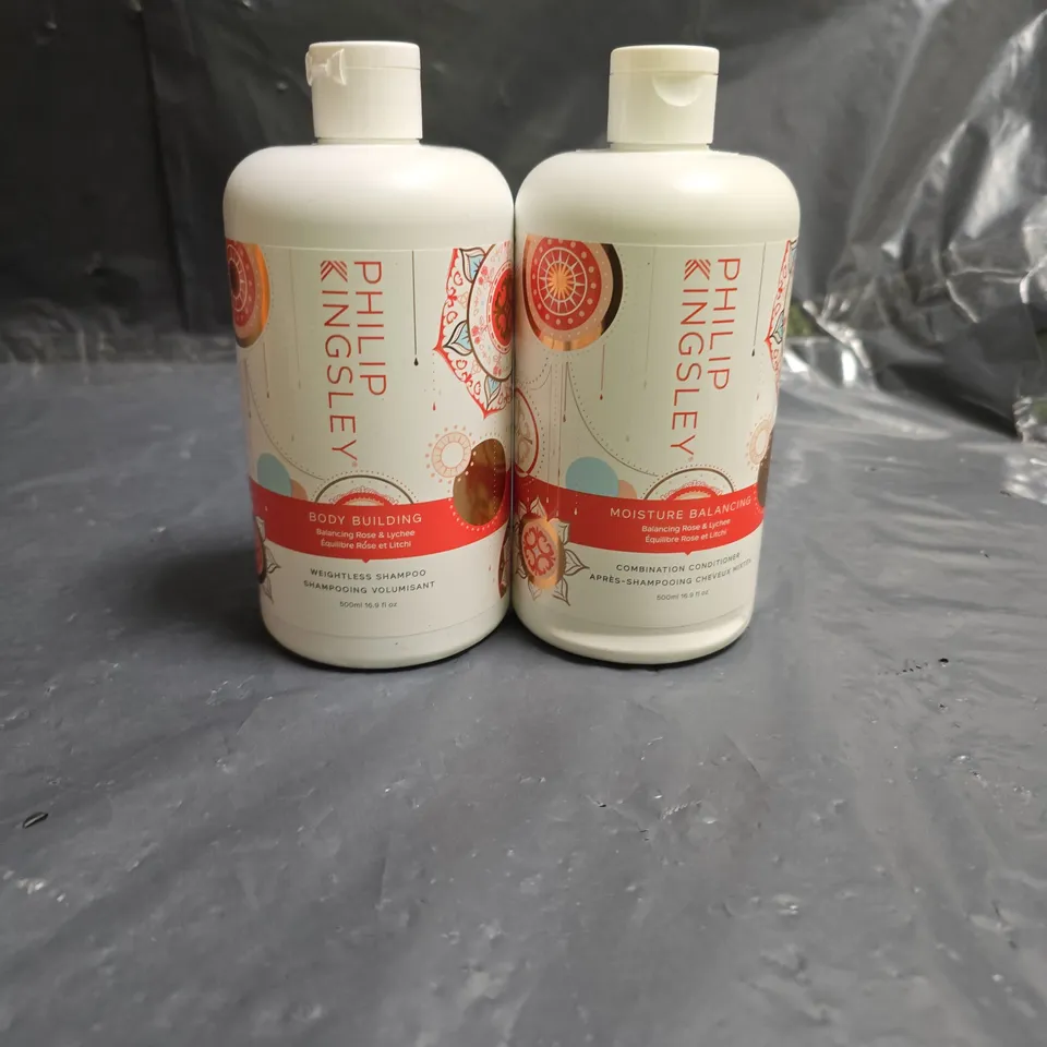 PHILIP KINGSLEY BODY BUILDING WEIGHTLESS SHAMPOO & MOISTURE BALANCING CONDITIONER DUO (500 ML EACH)