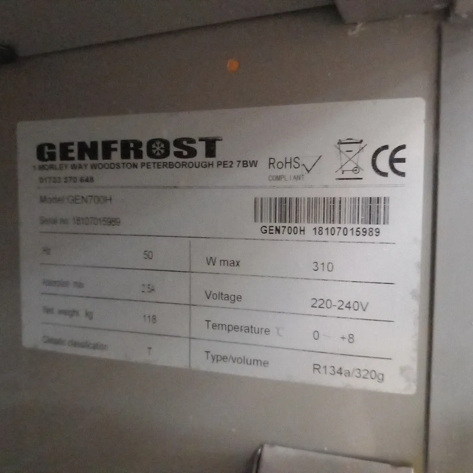 GENFROST GEN700H 650 LITRE UPRIGHT STORAGE FRIDGE
