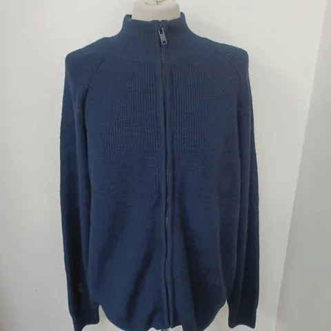BOSS NAVY KNITTED FLEECE - MEDIUM
